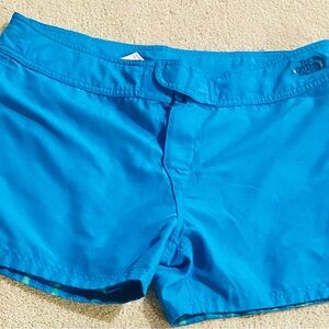 The North Face Women’s Board Shorts Blue Reversible Plaid